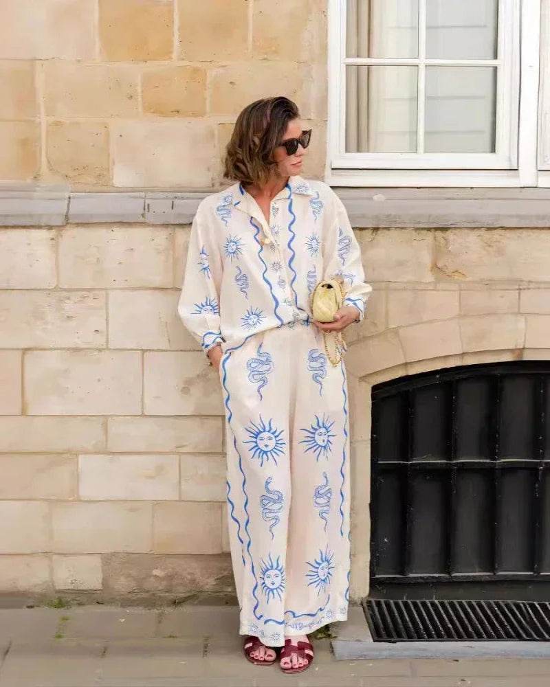 Print Wide-Leg Pants Set - P12 Hub Europe