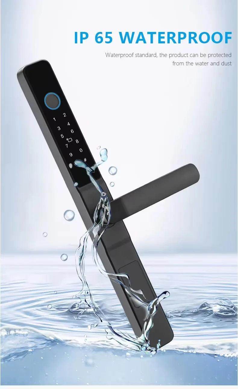 WiFi Sliding Door Lock | IP66, Fingerprint, Card, Code, Glass/Aluminum - P12 Hub Europe
