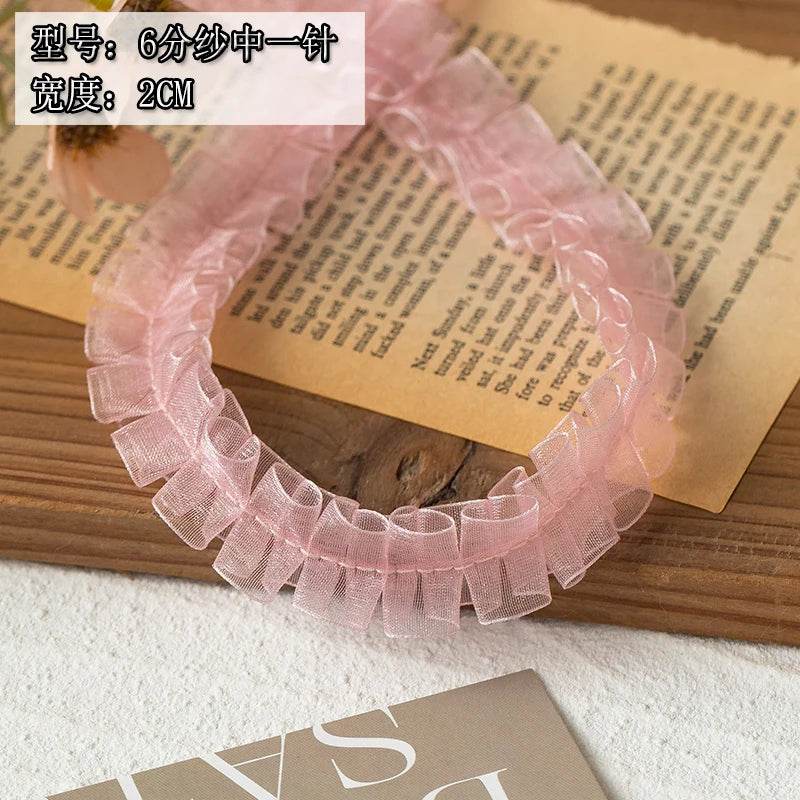 2meters Pink Lace Ribbons Trim For Party Dress Decor Fabric DIY Apparel Sewing Supplies Clothing Collar Cuff Needlework Crafts - P12 Hub Europe