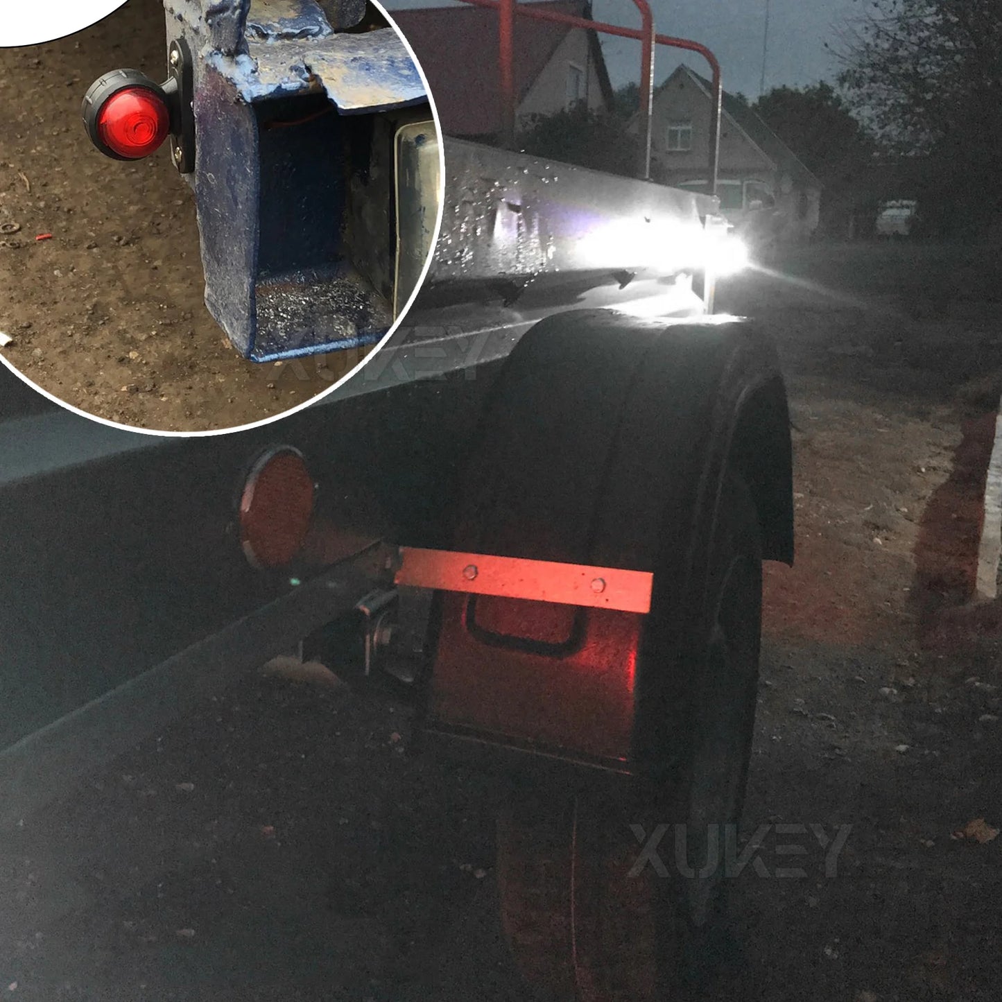 4PCS Red & White LED Side Marker Lights Clearance Lights Parking Lights Position lamp Truck Trailer Caravan Boat 12V 24V Outline