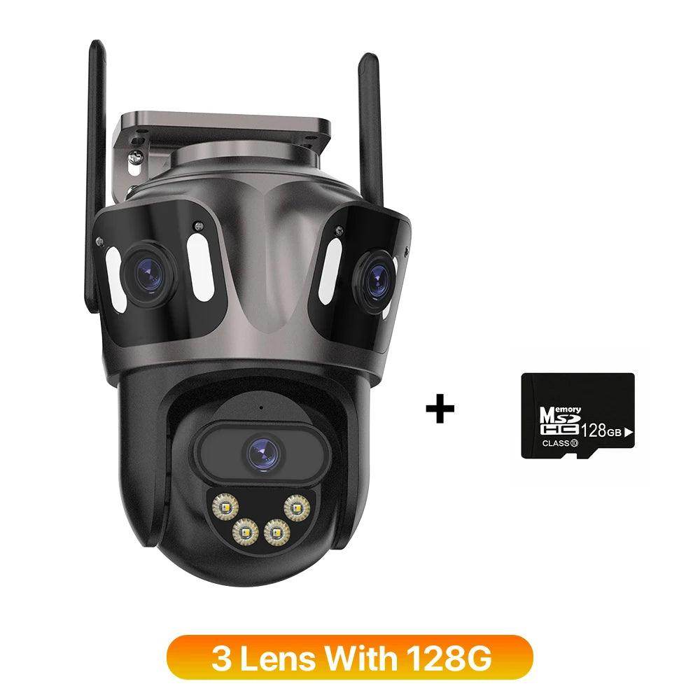 Outdoor Camera 4K 8MP 3-Lens Outdoor Cam | AI Track, PTZ, Color Night - P12 Hub Europe