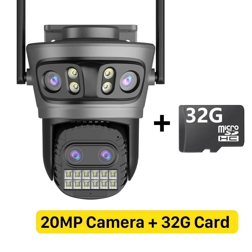 Outdoor Camera 20MP/15MP 4-Lens 10X Zoom, AI Track, Color Night - P12 Hub Europe