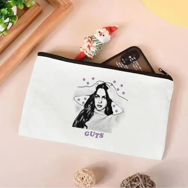 Vintage Olivia Rodrigo Guts Tour Canvas Tote Bag Cosmetic Bag Large Capacity Shopping Bags Shoulder Handbag Eco Girl Handbags