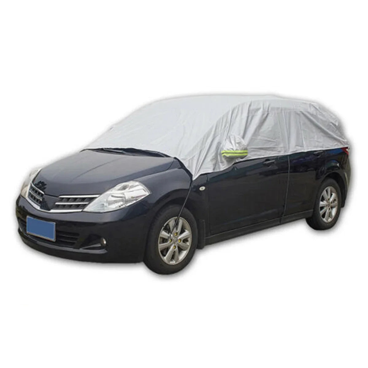 190T Waterproof Car Half Body Cover Sun Shade Sunscreen UV Snow Resistant Automobile Accessories For Car Care