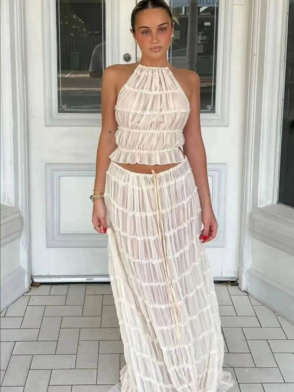 Fashion Halter Maxi Skirt Set - P12 Hub Europe