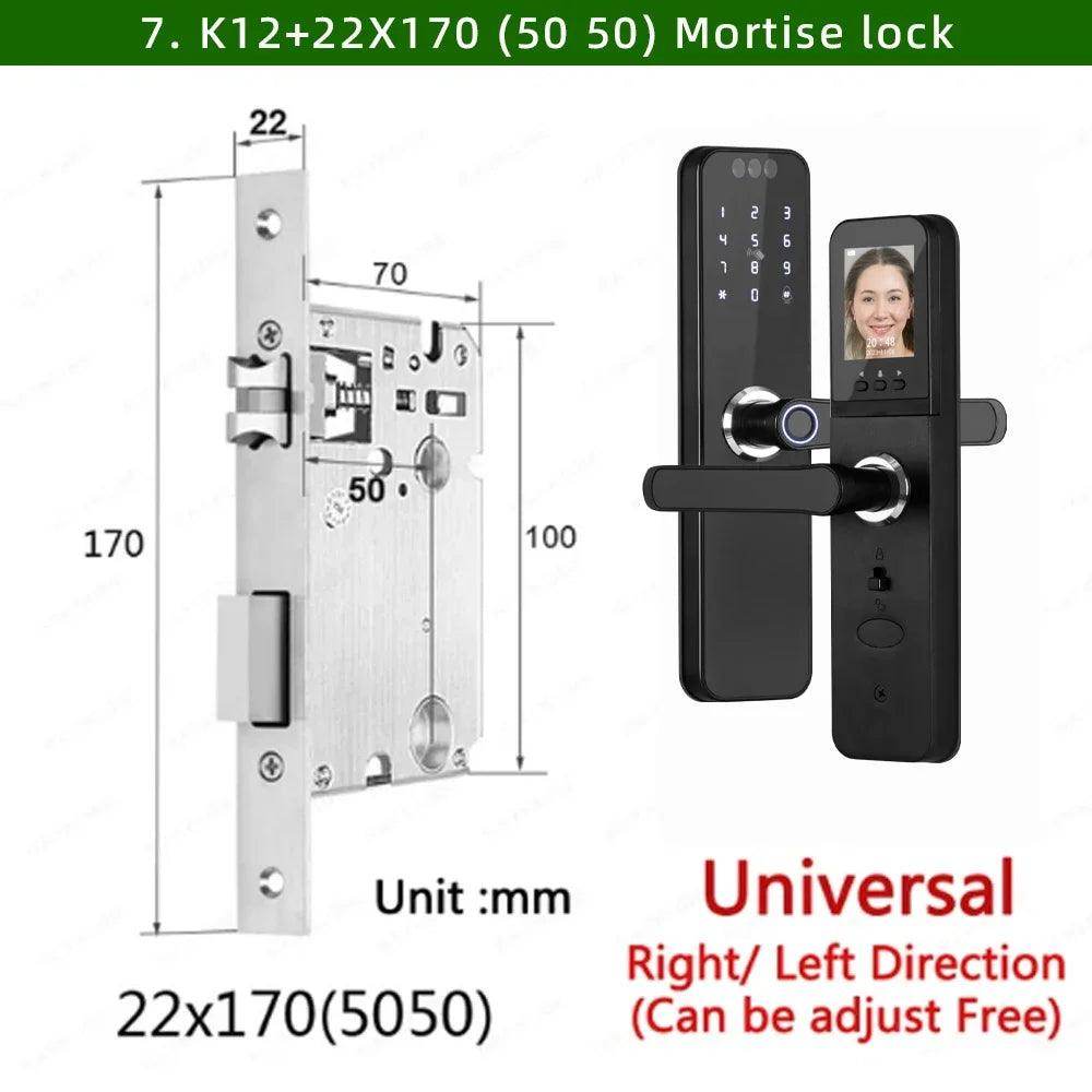 WiFi 3D Face Lock Camera, Screen, Fingerprint, 35-55mm - P12 Hub Europe