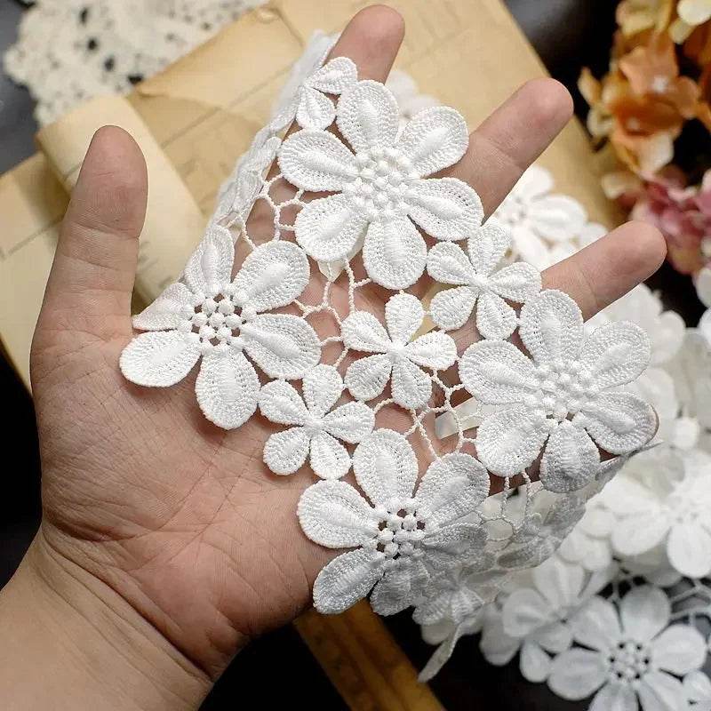 10CM Wide High Quality Exquisite Lace Cotton Embroidery Ribbon Lace Trim Skirt Sewing Accessories Clothing Decorative Materials - P12 Hub Europe