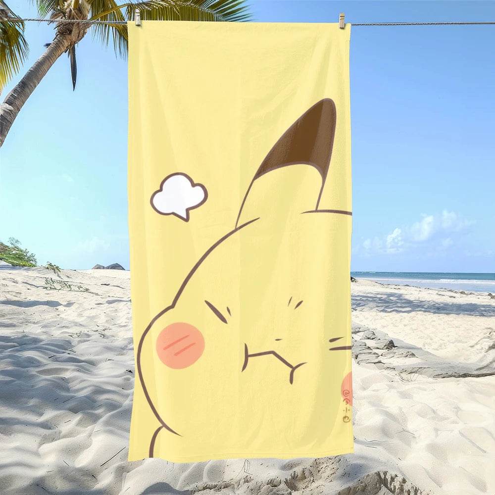 Pikachu-Printed Beach Towels: Fun for Pokémon Fans at the Shore! Suitable for towels, bath towels, beach towels - P12 Hub Europe