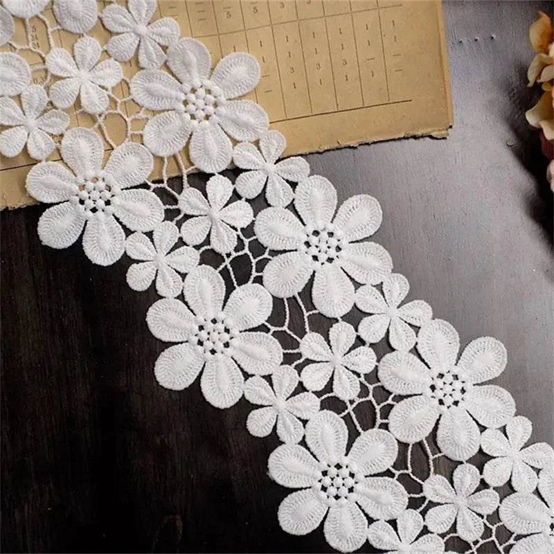 10CM Wide High Quality Exquisite Lace Cotton Embroidery Ribbon Lace Trim Skirt Sewing Accessories Clothing Decorative Materials - P12 Hub Europe