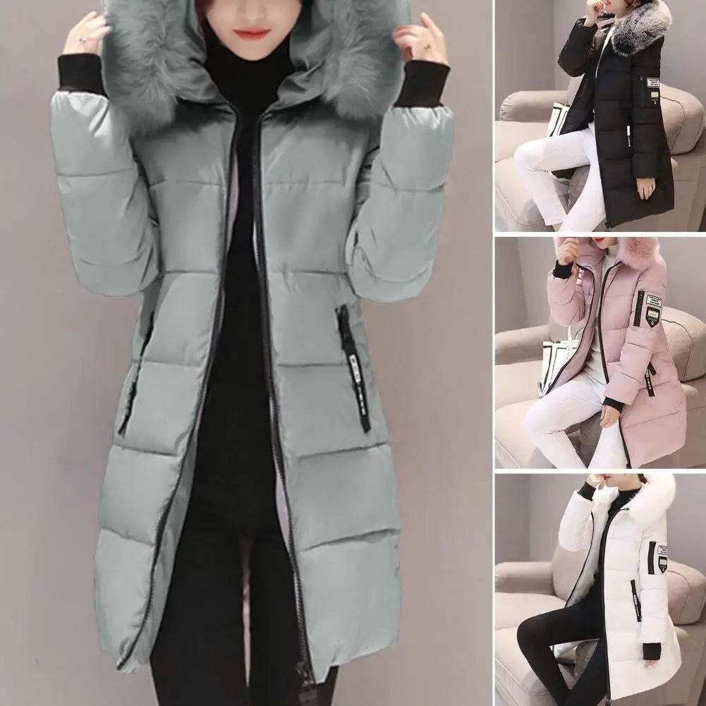 Women's Long Fur Collar Parka - P12 Hub Europe