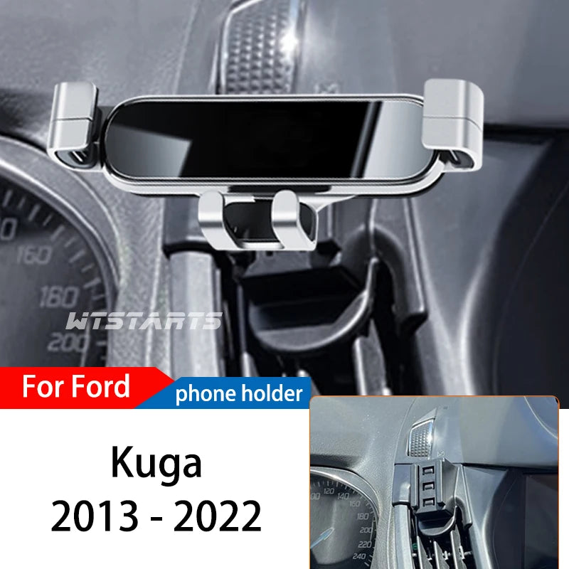 Car Phone Holder For Ford Kuga 2013-2022 GPS Special Gravity Navigation Mobile Bracket Rotating Mount Bracket Accessories