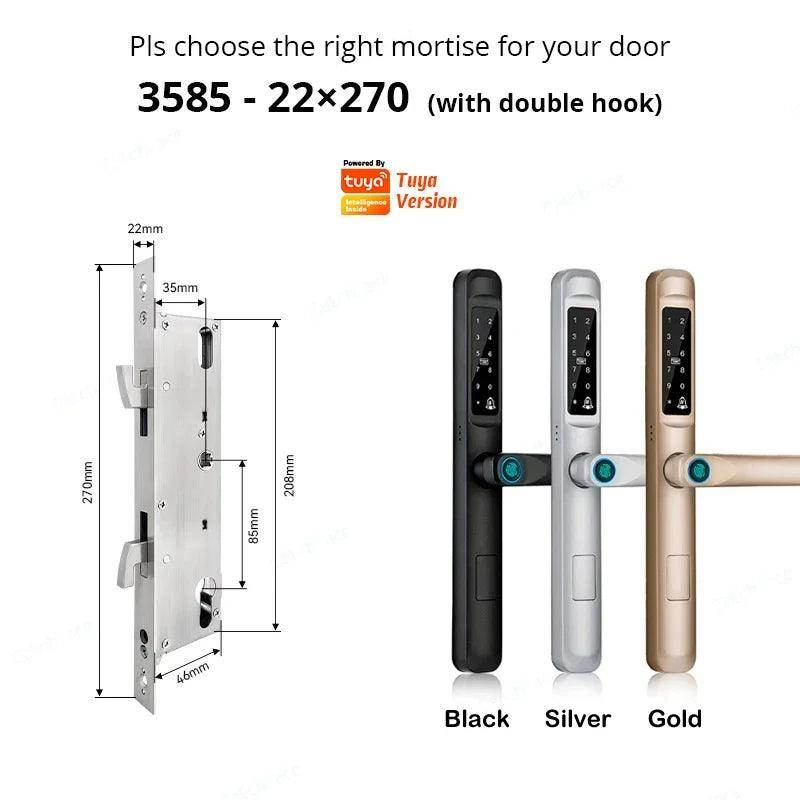 Sliding Door Lock 85/92mm, IP66, Fingerprint, Card, Code - P12 Hub Europe