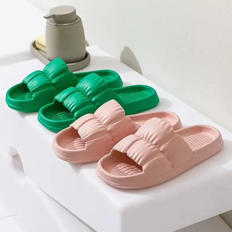 Flower indoor home slippers summer simple anti slip men's and women's lightweight EVA spring cool slippers soft bottom bathroom