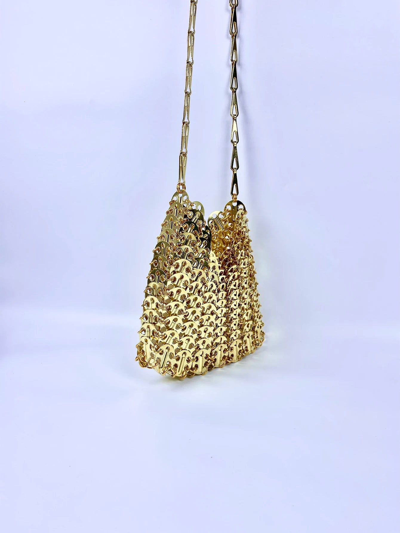 2023 New Network Red Same Style Women's Bag Mobile Bag Chain Shiny Slice Bling One Shoulder Crossbody Bag