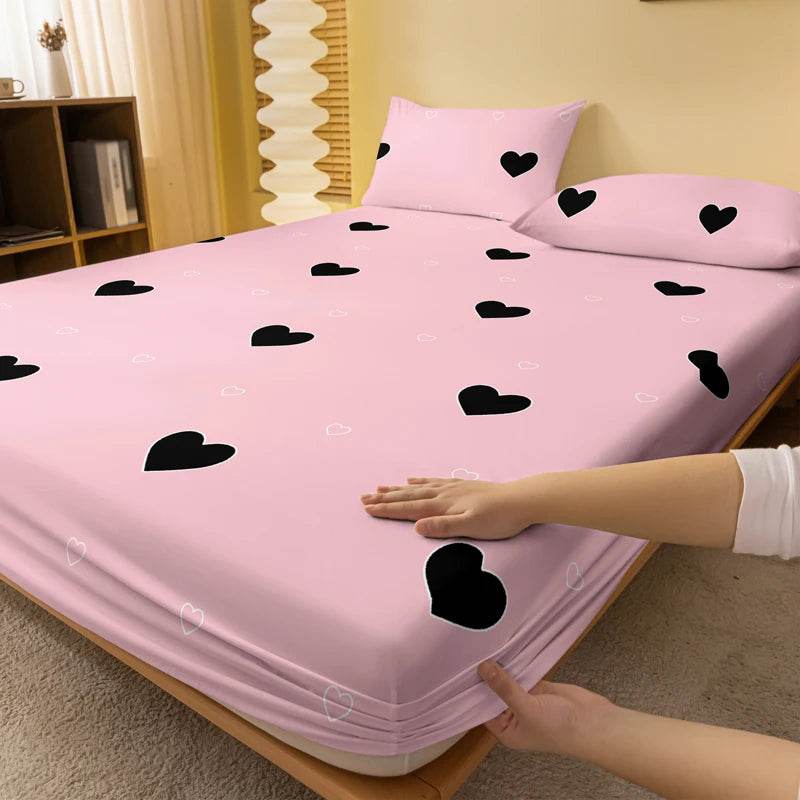 1 Piece of Heart Inspired Rhinoceros Powder Pattern Frosted Bedsheet, Bedroom Printed Bedspread, Bedding (Excluding Pillowcases) - P12 Hub Europe