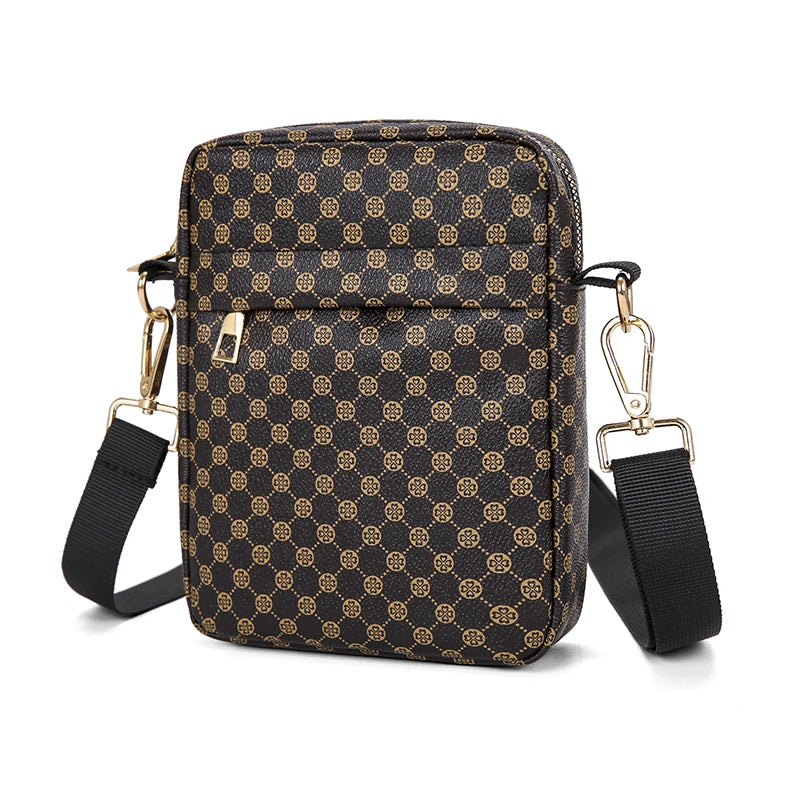 Men's Classics Mini Shoulder Bag Coin Purses Portable Male Lightweight PU Leather Small Crossbody Bags for Men Leisure Phone Bag