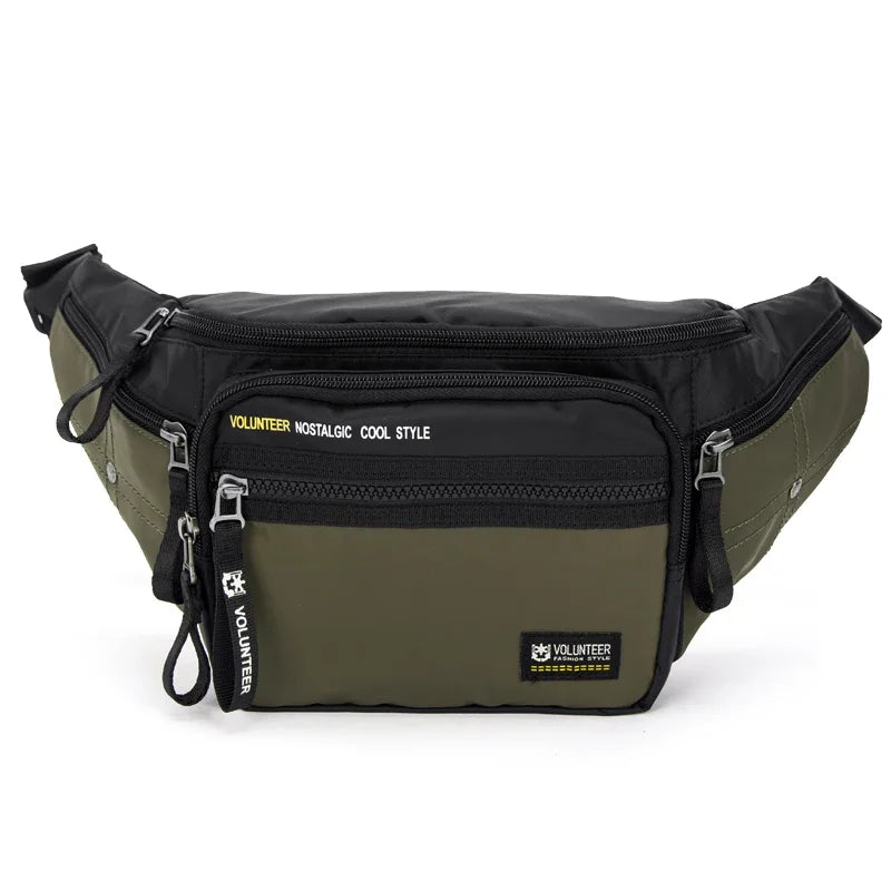 VOLUNTEER Chest Bags for Men Fashion Waterproof Climbing Cycling Running Phone Bag Man Casual Oxford Commuter Waist Bags1801-03