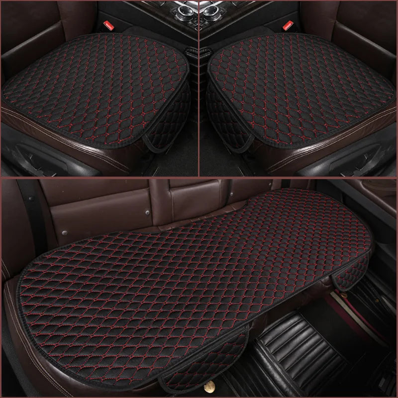 3Pcs Cotton and linen Car Seat Cover Set Universal Car Seat Cover Cushion All Season Car Seat Protector Interior Car Accessories