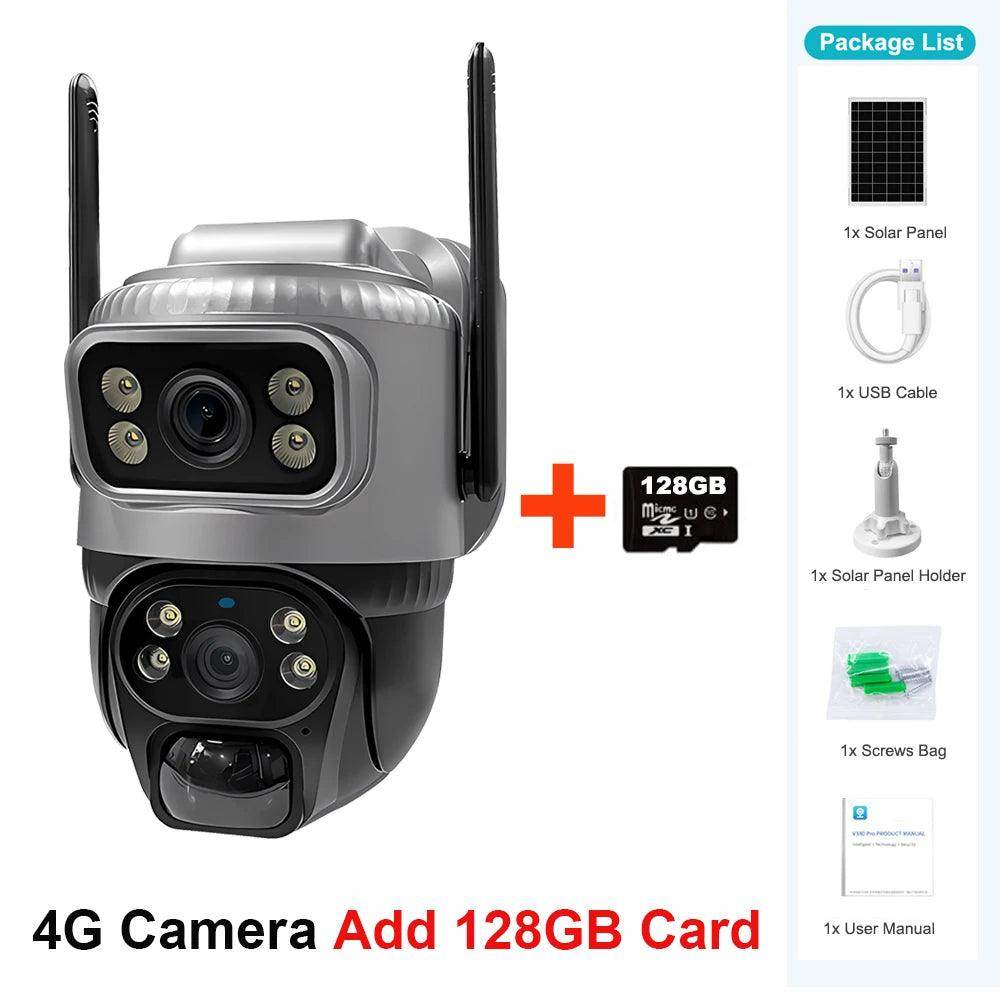 Outdoor Camera 4G Solar Dual Lens 8MP, PIR Detect, Color Night - P12 Hub Europe
