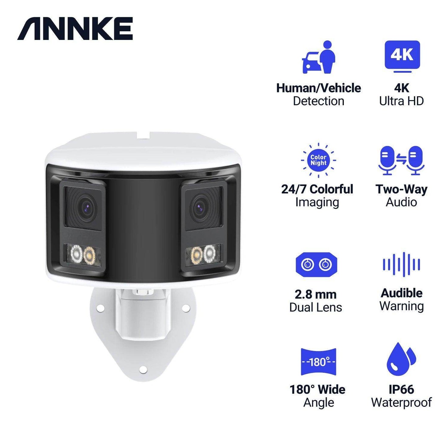Camera ANNKE 8MP Dual Lens POE 180° View, AI Detect - P12 Hub Europe
