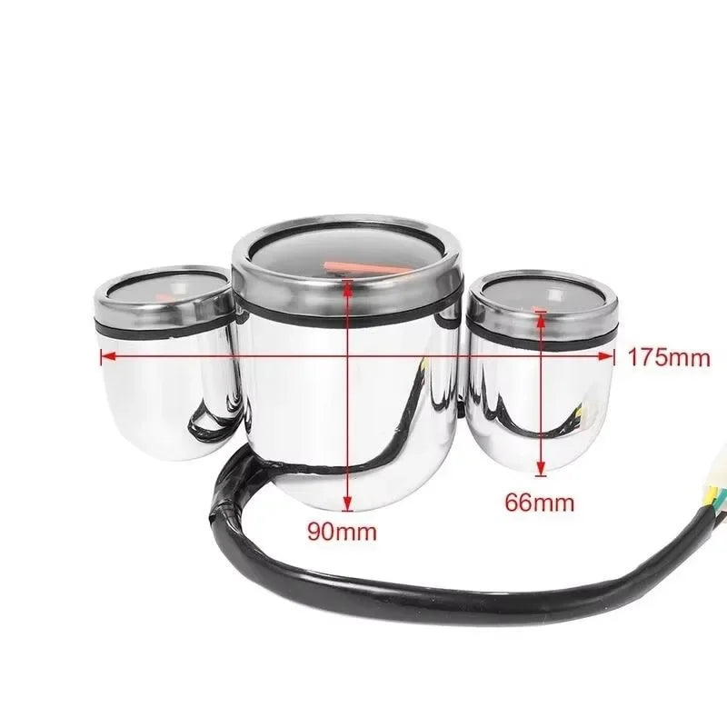 Motorcycle Instrument Digital Tachometer Speedometer Odometer Meter Motorbike Voltmeter Fuel Gauge Kit Fits For Universal