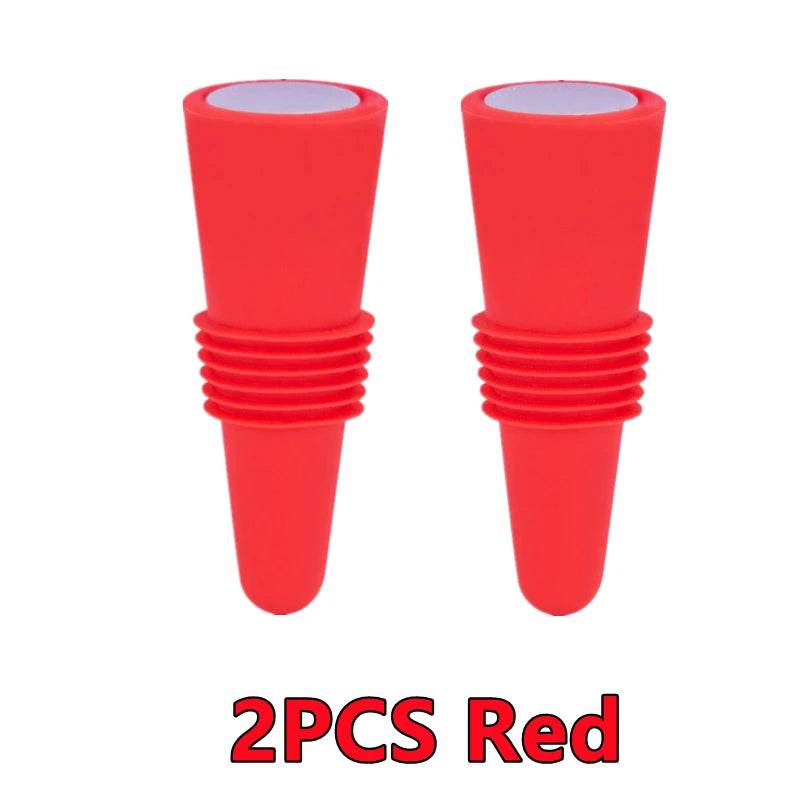 New 6/2/1PC Silicone Wine Bottle Stopper Set Whiskey Leak Proof Beer Champagne Bottle Cap Closer Wine Cork Lid Bar Accessories - P12 Hub Europe