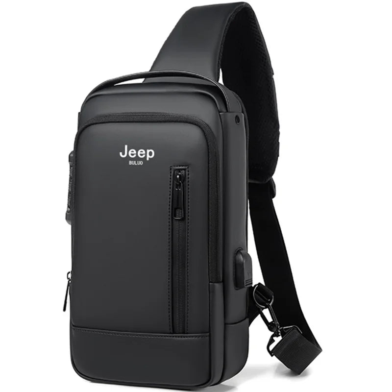 JEEP BULUO Hot New High Quality Men Chest Sling Bags Motorcycle Crossbody Shoulder Bag Travel Pack Anti-theft Male Fashion Brand