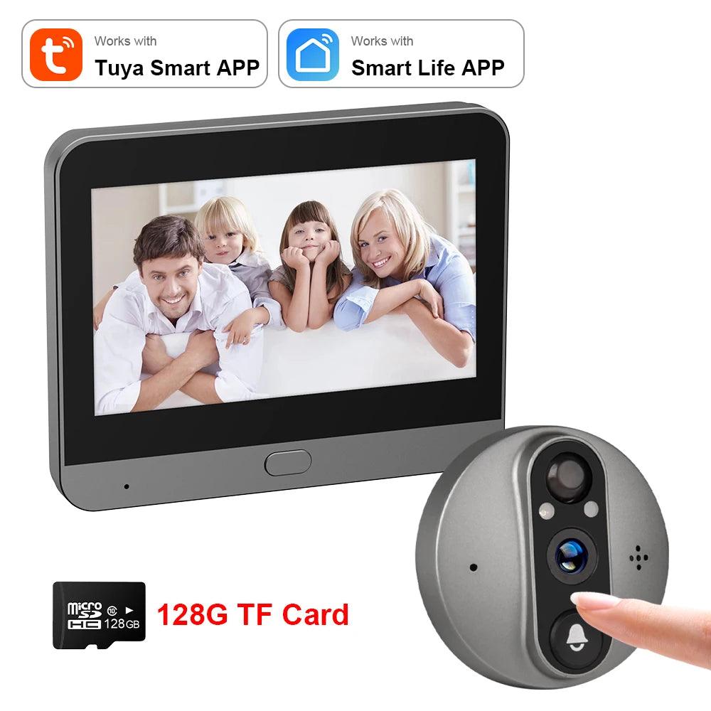 Peephole Camera WiFi 4.3" Monitor, 5000mAh, Alexa/Google - P12 Hub Europe