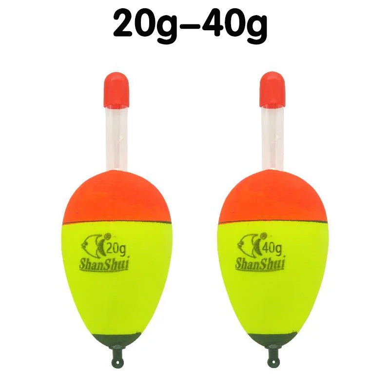 1/2pcs 10/20/30/40/50/60/70g Eva luminous fishing night float light stick foam plastic bobber sea rock fishing striking floats