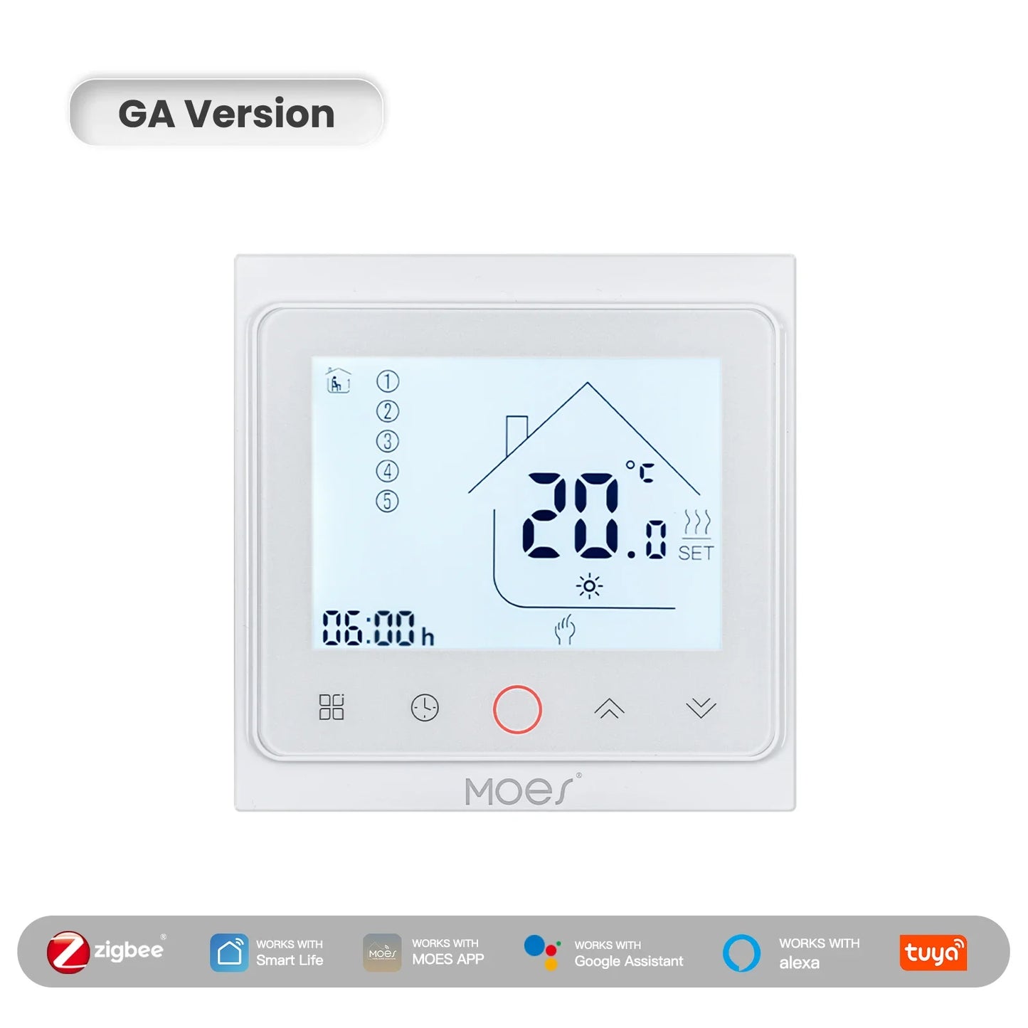 MOES Tuya ZigBee Smart Thermostat Room Temperature Control Water/Electric Floor Heating Gas Boiler Work With Alexa Google Home
