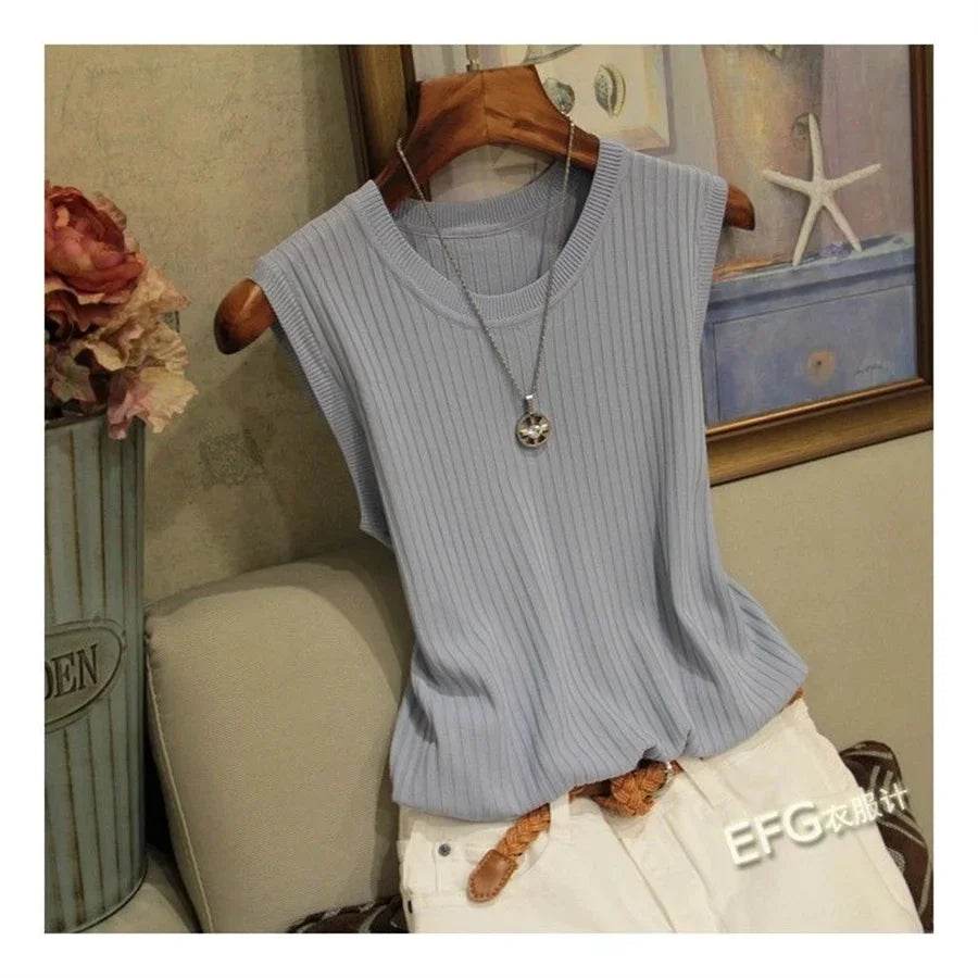 Women's Summer Sleeveless Knit Top - P12 Hub Europe