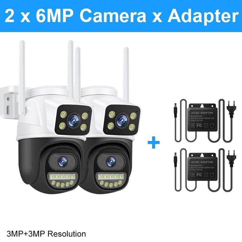 Camera Dual Lens PTZ 6MP, Dual Screen, AI Track, Color Night - P12 Hub Europe