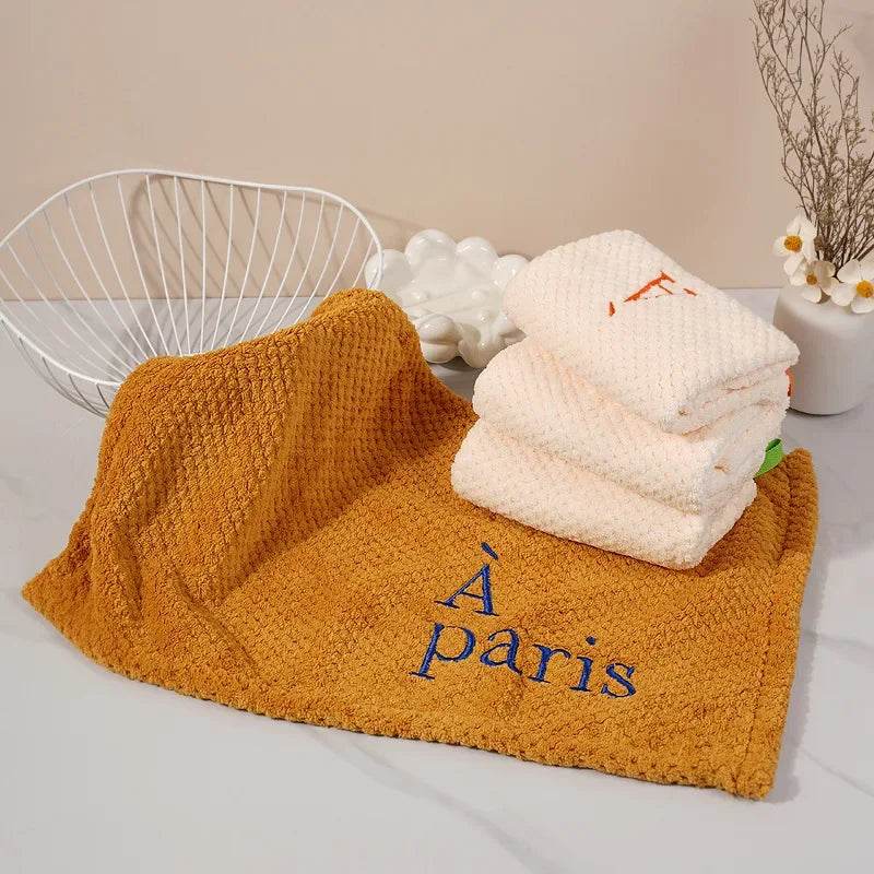 Nordic Hanging Hand Towel Home Embroidery Thickened Coral Velvet Absorbent Small Towel for Kitchen Bathroom Hankerchief - P12 Hub Europe