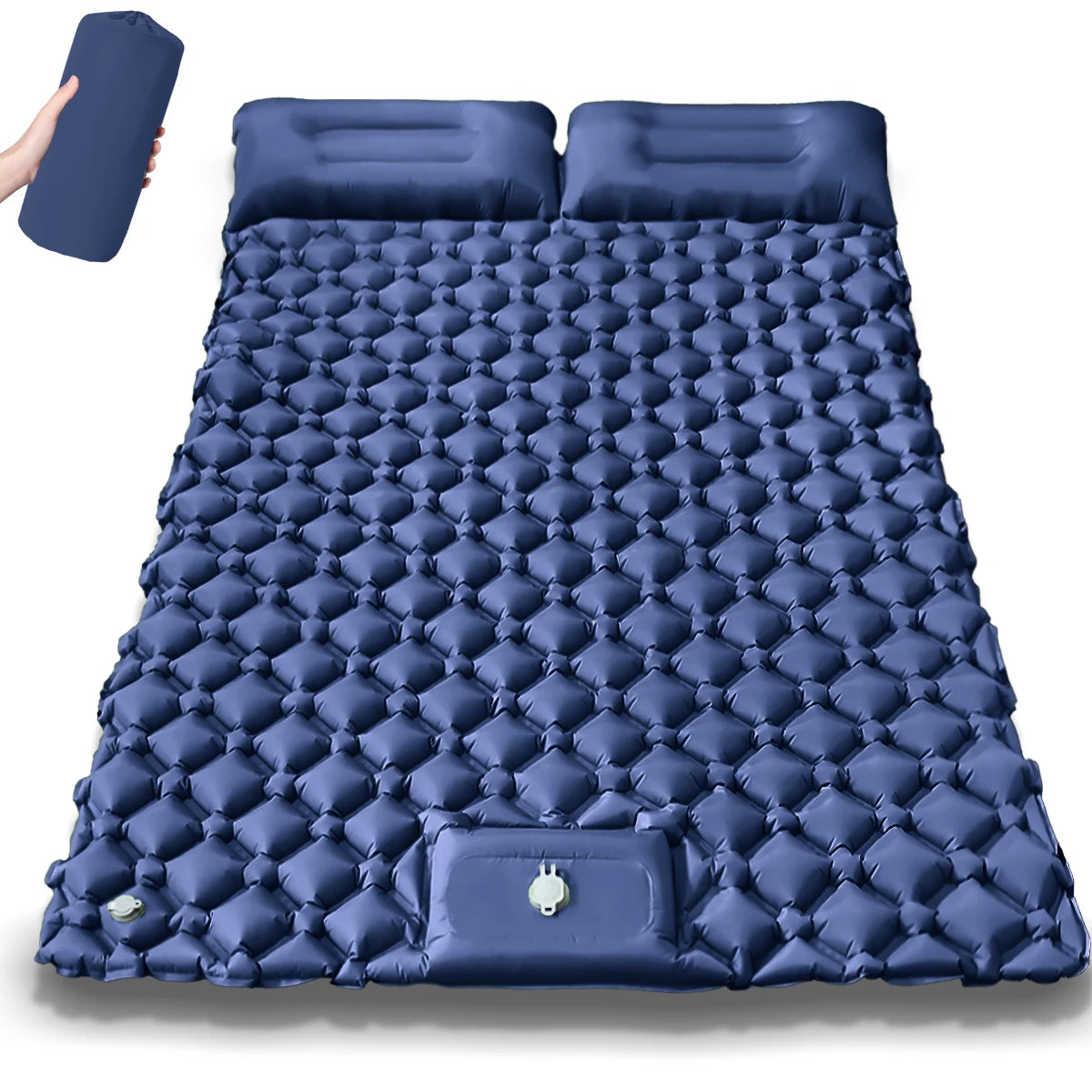 Must-Have Double Person Rhombus Inflatable Mattress - Lightweight, Waterproof, Ideal for Outdoor Activities