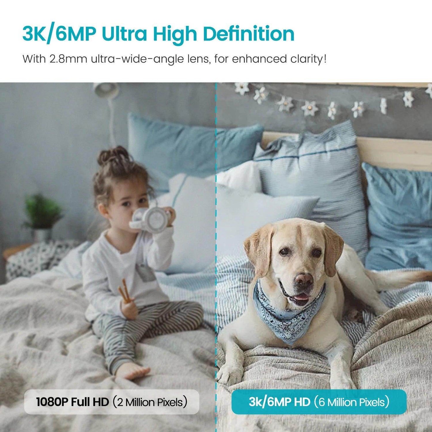 Indoor Camera VIMTAG 6MP WiFi 2-Way Audio, AI Human, IR Night - P12 Hub Europe