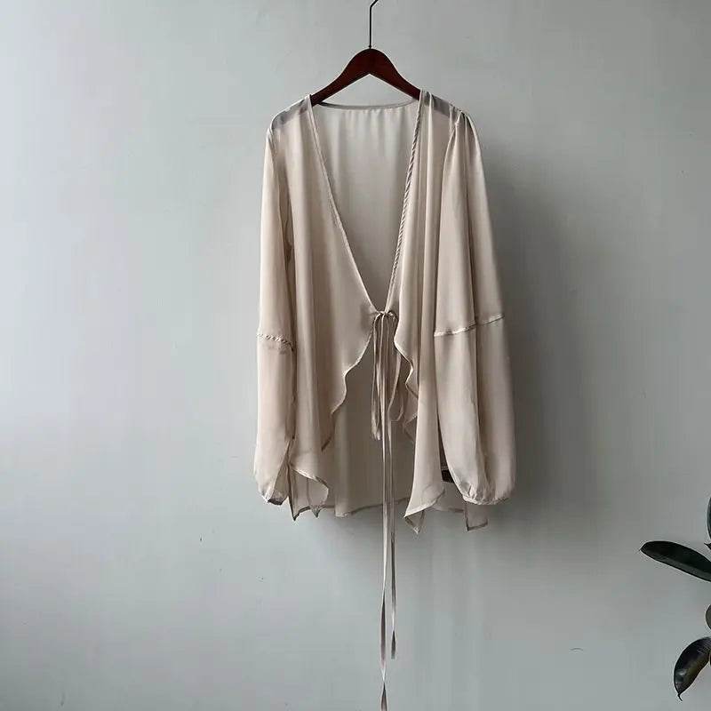 Women's V-neck Chiffon Loose Shirt - P12 Hub Europe