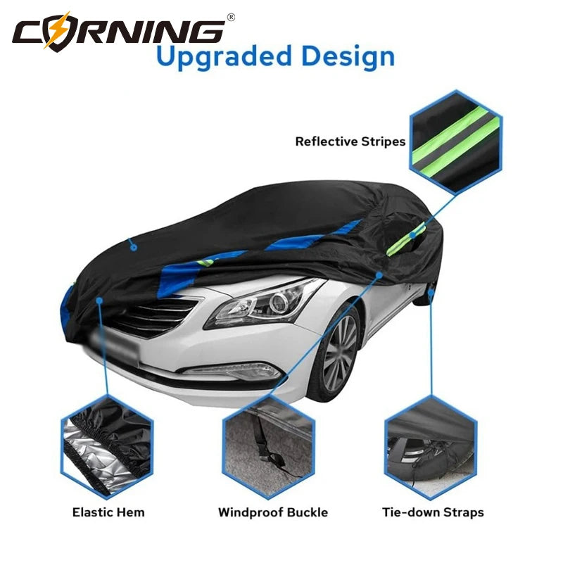 Car Covers Outdoor Waterproof Sun Rain Snow Protection UV Auto Cover Universal For SUV/Sedan/Hatchbac Car Protective Full Covers