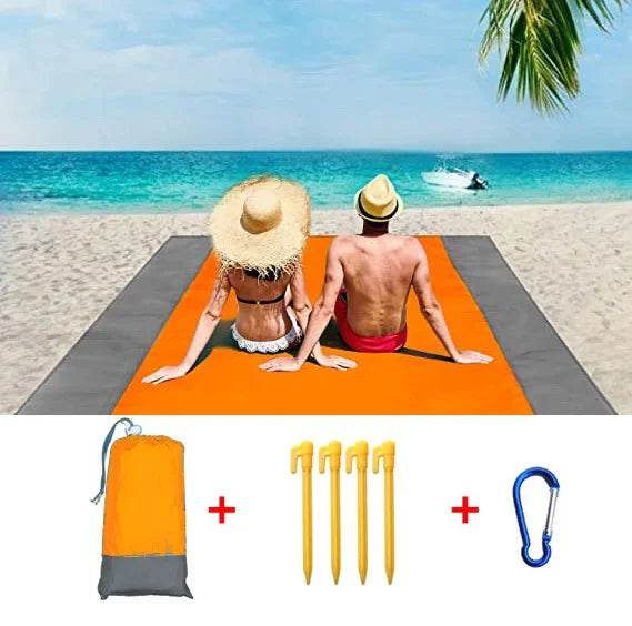 2x2.1m Waterproof Pocket Beach Mat Blanket Folding Camping Mattress Portable Lightweight Mat Outdoor Picnic Mat Sand Beach Towel - P12 Hub Europe