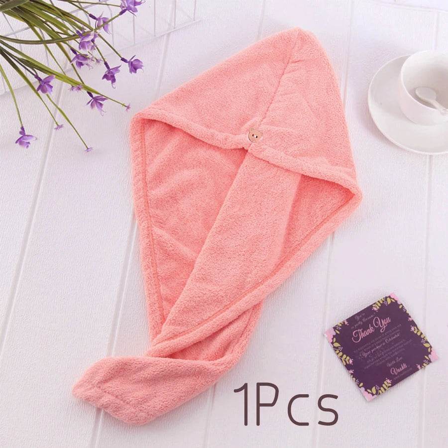 Quick-dry Hair Towel Women Hair Drying Hat Cap Hat Bath Hat Microfiber Solid Towel Cap Super Absorption Turban Hair Dry Cap - P12 Hub Europe