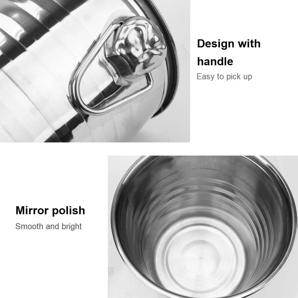 Wine Beer Cooler Bucket 5L Stainless Steel Ice Cube Maker For KTV Bar Kitchen Party Barware Champagne Wine Beer Bucket - P12 Hub Europe