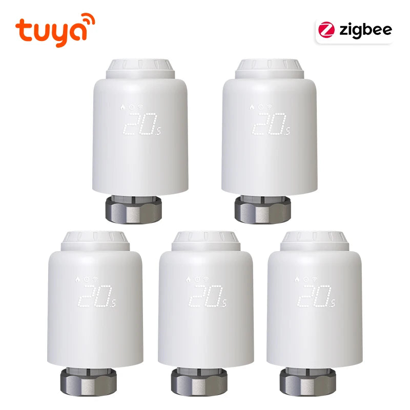 Tuya Smart Home Zigbee 3.0 Smart Thermostatic Radiator Valve Head Zigbee Thermostatic Valves TRV Compatible Google Home Alexa