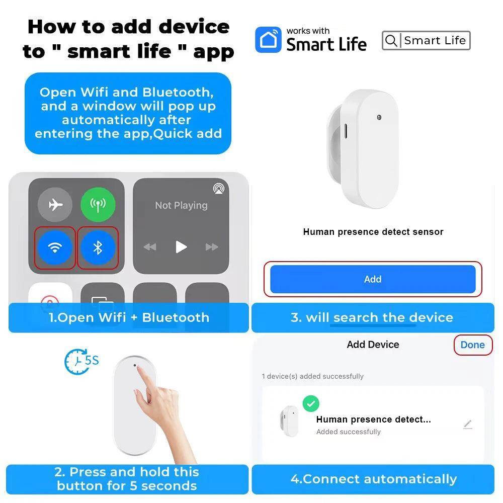 WiFi Human Presence Detector, 24GHz Radar Sensor | Smart Motion - P12 Hub Europe