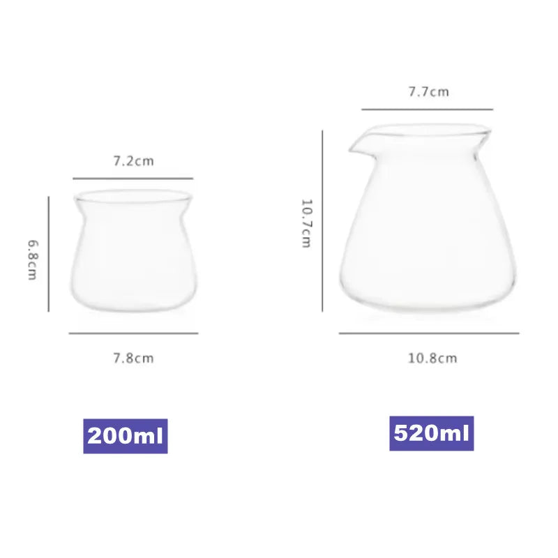 200ml 275ml Glass Coffee Server Coffee Sharing Pot Sniffing Mug Catcher Cup Coffee Tea Kettle Hand Brewing Coffee Bariata Tools