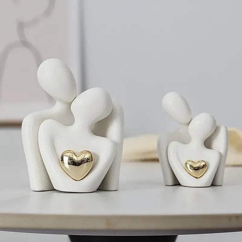 1 Pair Romantic Ceramic Love Embrace Figurines, Earthenware Couple Set, Indoor Decor for Bedroom, Valentine'S Day Festival Gift - P12 Hub Europe