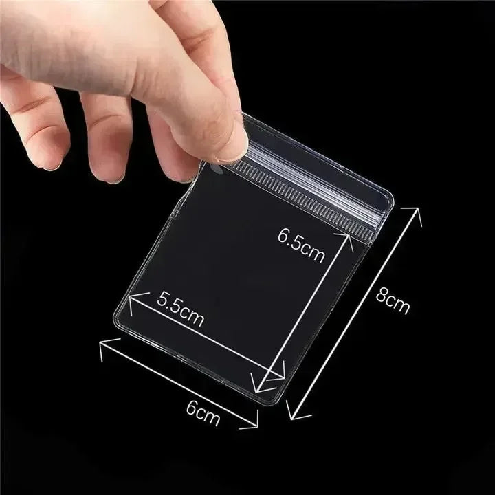 100/10Pcs PVC Jewelry Package Bags Thicken Self Sealing Pouches Anti-Oxidation Earring Necklace Clear Organizer Bag Reusable