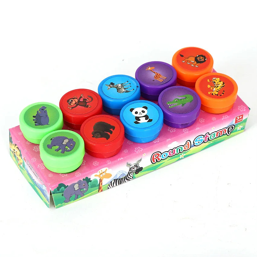Hot Sale 10PCS Cute Cartoon Children's Stamps Teacher Kindergarten Reward Stamps Children's Early Education Toys and Gifts