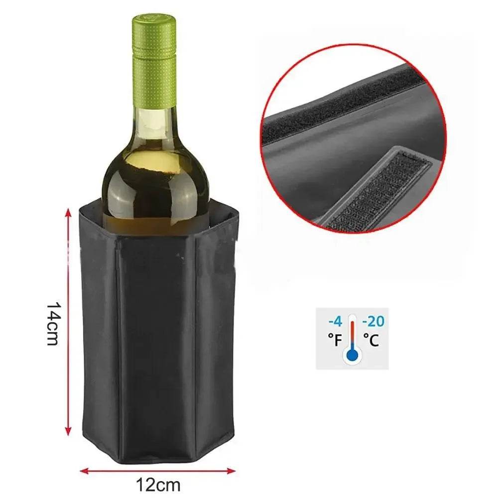 Wine Cooler Sleeve Wine Bottle Chiller Ice Pack Adjustable Bottle Wrap Keep Cool Refreshing for Red White Champagne Sparkling - P12 Hub Europe