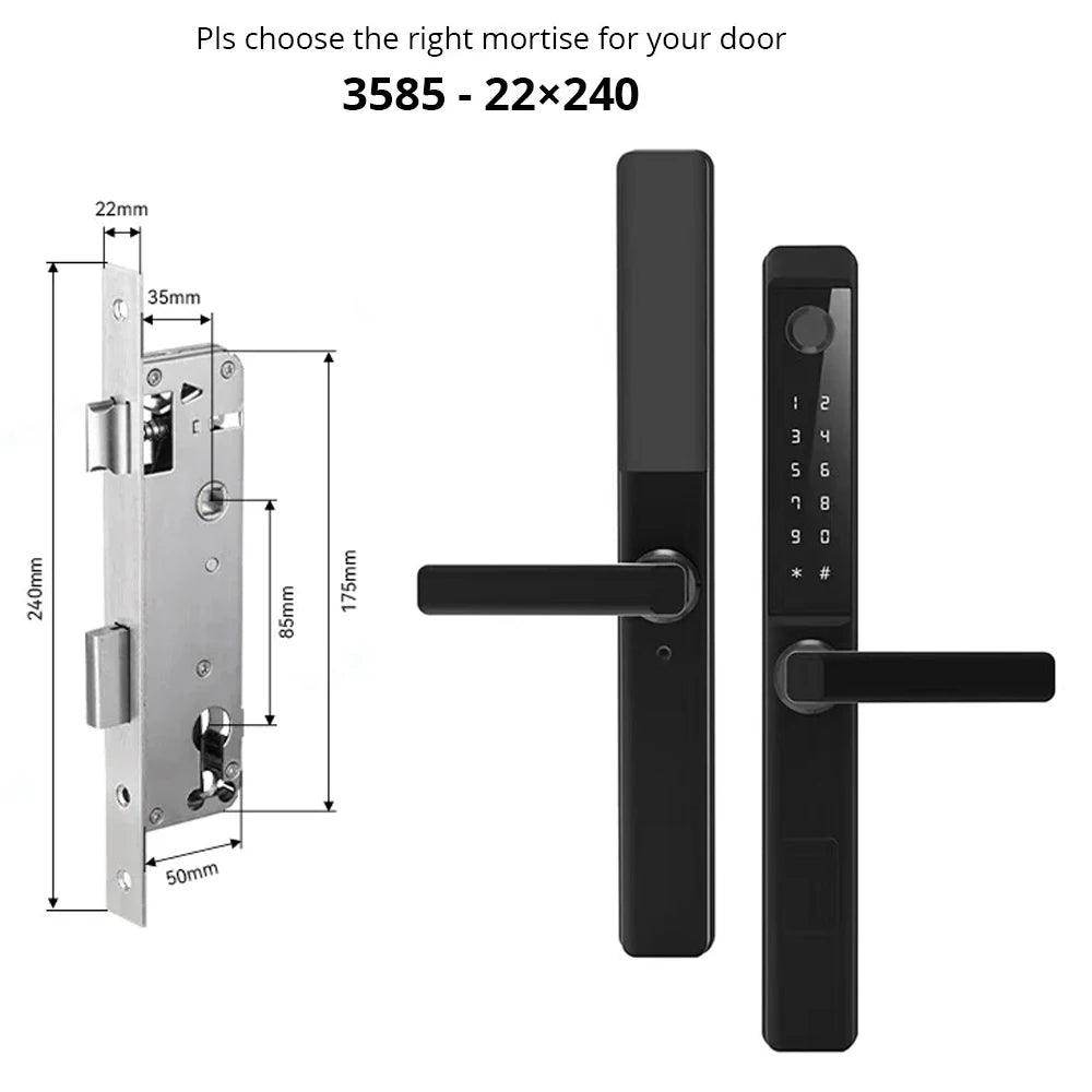 Fingerprint WiFi Smart Lock , App, Glass/Patio Door, IP68 - P12 Hub Europe