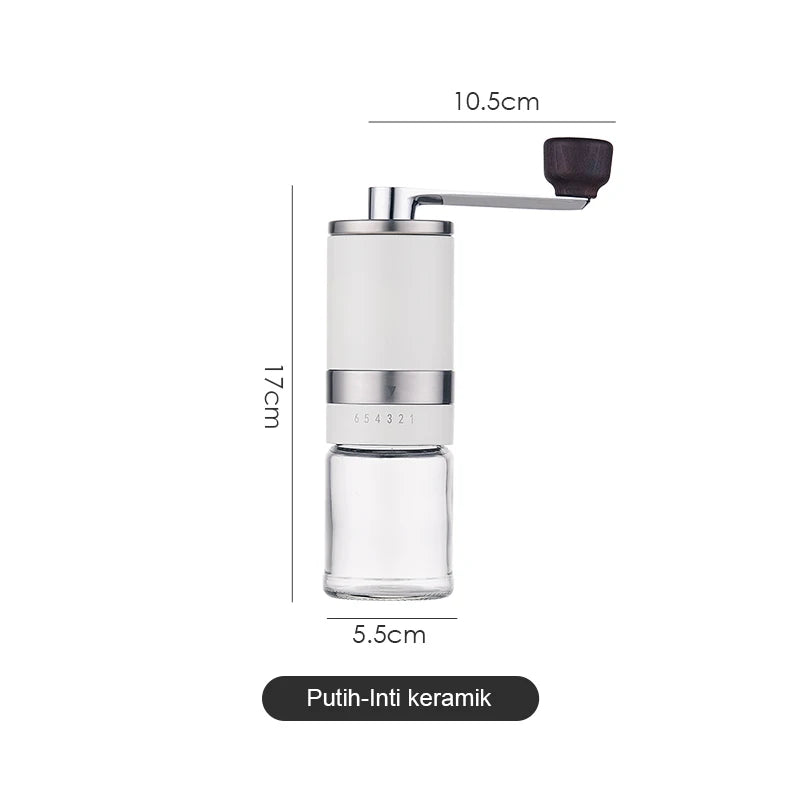 Manual Coffee Bean Grinder Portable Stainless Steel Crank Handle Coffee Grinder Ceramic Grinding Core 6 Gears Kitchen Tool