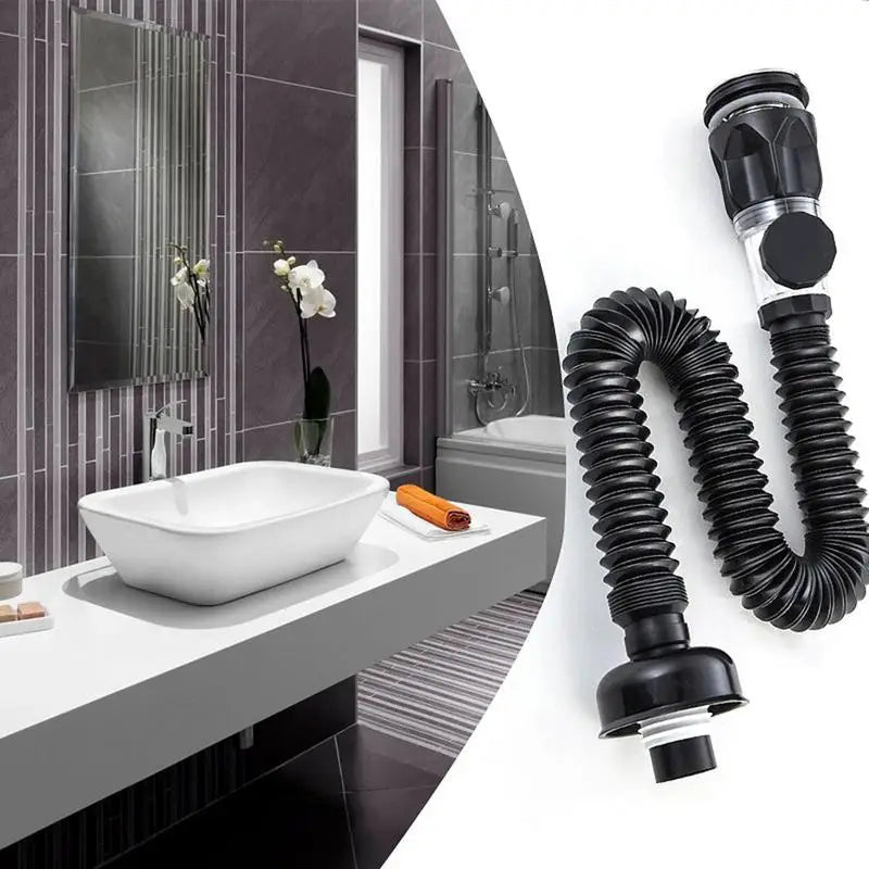 Universal Flexible Sink Drain Pipe Set Retractable Deodorant Drainage Tube Basin Installation For Bathroom Kitchen Accessories